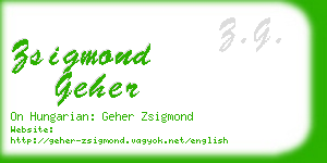 zsigmond geher business card